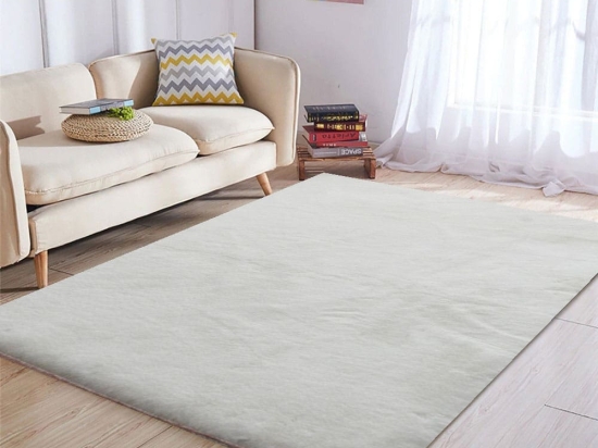 Bonsai Home Χαλί Γούνινο Διάδρομος 80x150 - Rabbit Fur Λευκό Ιβουάρ
