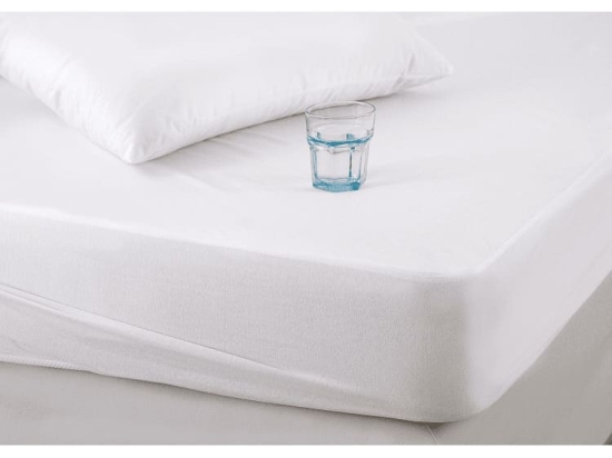 Bonsai Home Επίστρωμα Αδιάβροχο Πετσετέ Ημίδιπλο 120x200+30 με περιμετρική φάσα Micro PU Λευκό