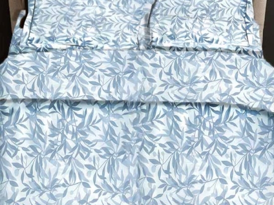 Bonsai Home Σετ Παπλωματοθήκη 3 Τμχ Υπέρδιπλη 220x250 Βαμβακοσατέν 220 TC - Summer Leaves Γκρι/Λευκό