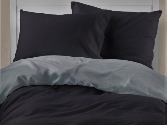 Isadore Lorraine Πάπλωμα Διπλής Όψης Μονό 160×240 – Microsatin Μαύρο/Γκρι