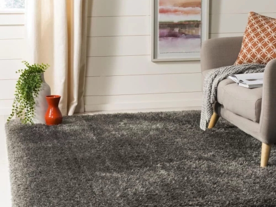Bonsai Home Χαλί Shaggy 5D με Έξτρα Ψηλό Πέλος 240x300 - Plato Ανθρακί