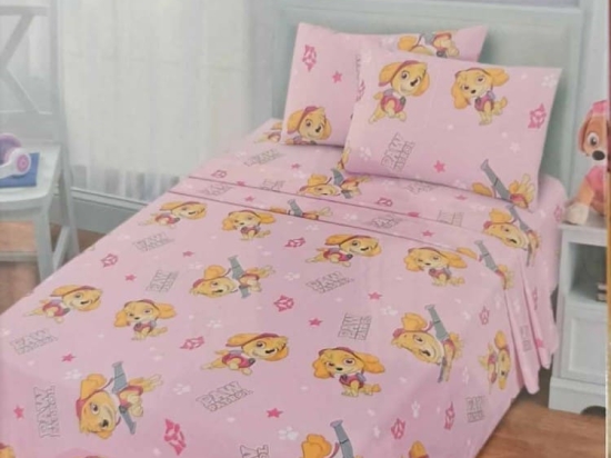 Bonsai Home Κουβερλί Μονό 160x240 Βαμβακερό Περκάλι 160 TC  – Paw Patrol Ροζέ