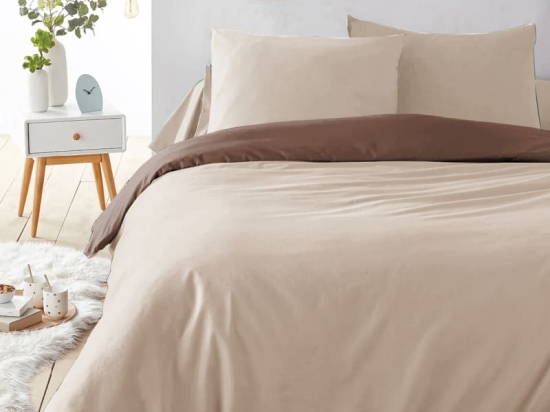 Ariete Casa Σετ Σεντόνια Βαμβακερά Πεννιέ Μονά 160x240 Καφέ / Εκρού