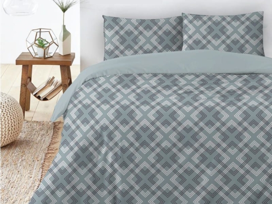Ariete Casa Σετ Σεντόνια Βαμβακερά Πεννιέ King Size 240×260 - Geometric Γκρι