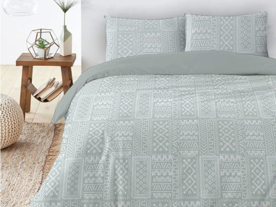 Ariete Casa Σετ Σεντόνια Βαμβακερά Πεννιέ Μονά 160x240 - Tribal Γκρι