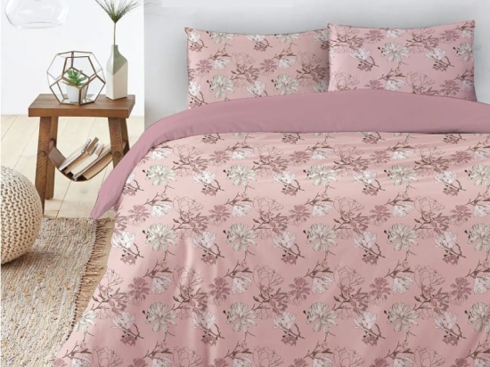 Ariete Casa Σετ Σεντόνια Βαμβακερά Πεννιέ King Size 240×260 - Floral Ροζέ