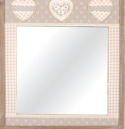 Vekrakis Καθρέπτης με Καρδιές 46X39,5X3 Γκρεζ