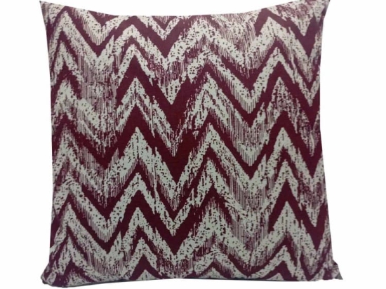Vekrakis Μαξιλάρι Φιγούρας με Γέμιση 45×45εκ Polycotton Zig Zag  Μπορντό