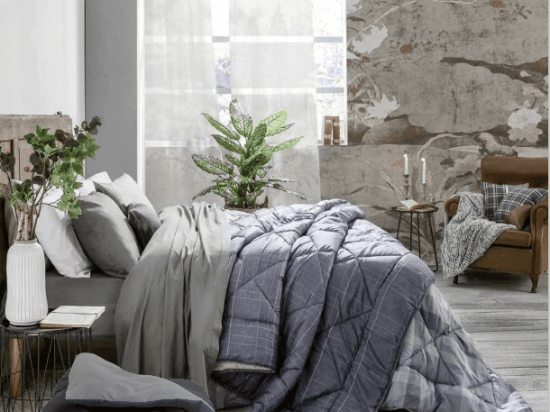 Amo la Casa Πάπλωμα Super Soft Μονό 170Χ250 - Bicolor Γκρι/Μπλε