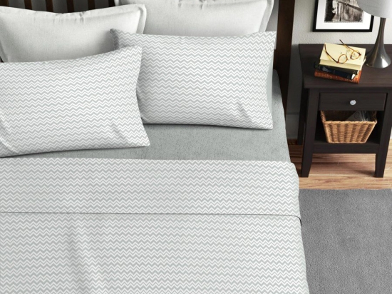 Ariete Casa Σετ Σεντόνια Υπέρδιπλο 220×240 - Zig Zag Γκρι