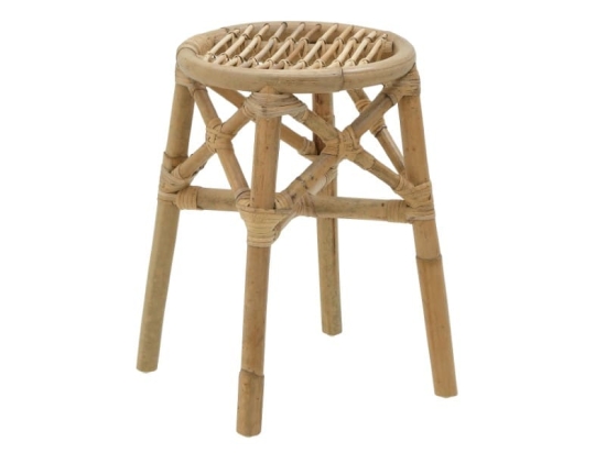 Σκαμπό Gerso Inart φυσικό rattan Φ31x45εκ