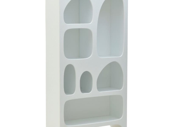 Ραφιέρα επιδαπέδια  Glabo Inart λευκό ξύλο 80x32x150εκ