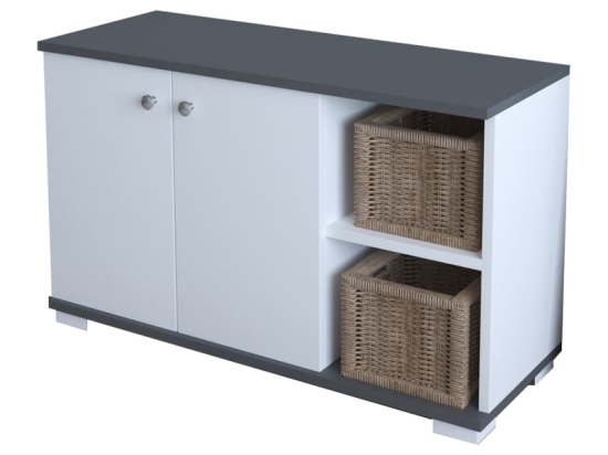 Έπιπλο εισόδου Deril pakoworld ανθρακί μελαμίνης 90x33x52.5εκ