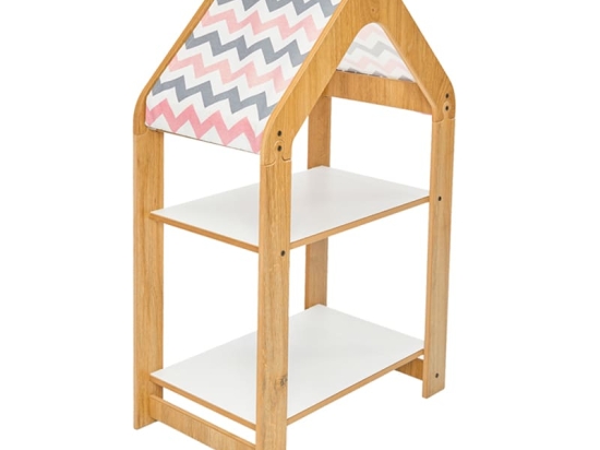 Ραφιέρα Montessori Zoilen pakoworld φυσικό-λευκό-ροζ mdf 50x30x80εκ