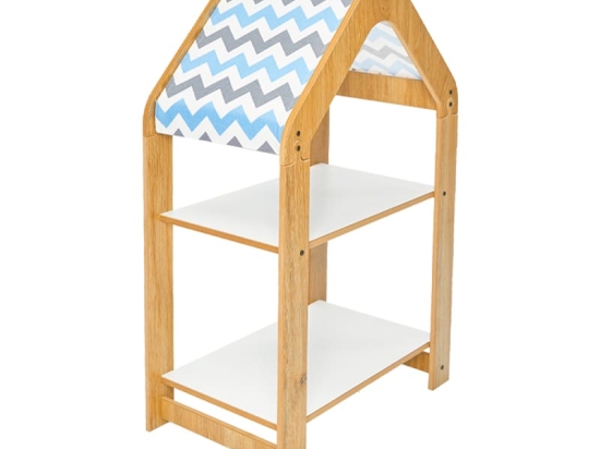 Ραφιέρα Montessori Zoilen pakoworld φυσικό-λευκό-μπλε mdf 50x30x80εκ
