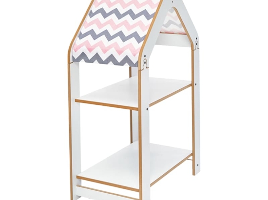 Ραφιέρα Montessori Zoilen pakoworld λευκό-ροζ mdf 50x30x80εκ