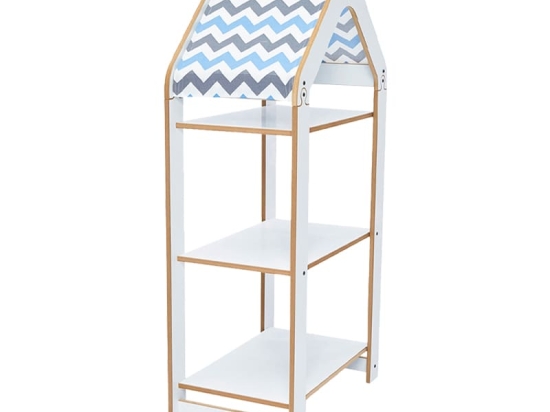 Ραφιέρα Montessori Zoilen I pakoworld λευκό-μπλε mdf 50x30x100εκ