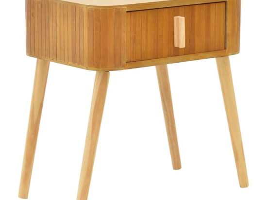 Κομοδίνο Evander pakoworld ξύλο σε φυσική απόχρωση 45x35x50εκ