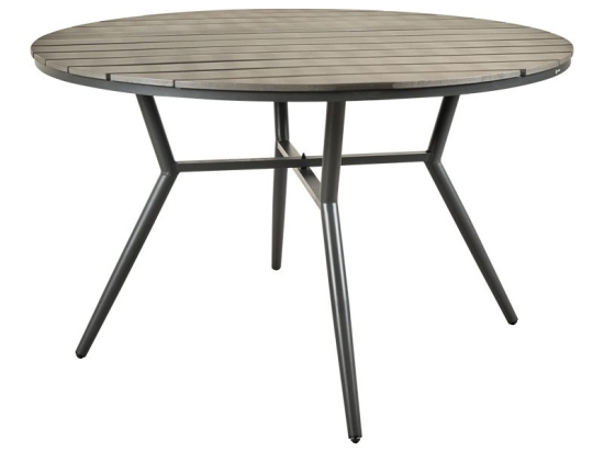Τραπέζι Appa pakoworld αλουμίνιο και plywood σε ανθρακί απόχρωση Φ120x74εκ