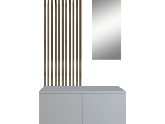 Έπιπλο εισόδου Arika pakoworld λευκό-sonoma 100x37x199.5εκ