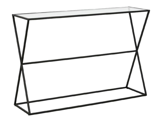 Κονσόλα Loujie pakoworld μαύρο μέταλλο-γυαλί 100x30x76εκ