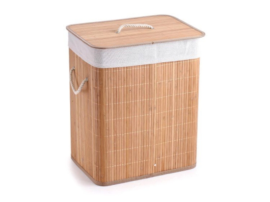 Chios Hellas Καλάθι Απλύτων Bamboo με Καπάκι 60lt Sonoma 41x31x56 cm