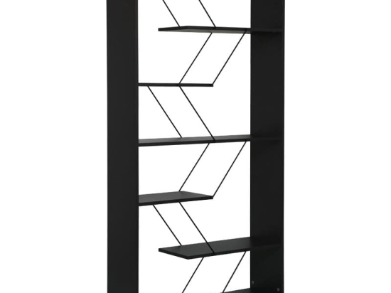 Βιβλιοθήκη Tars pakoworld ανθρακί-μαύρο 84x24x157εκ