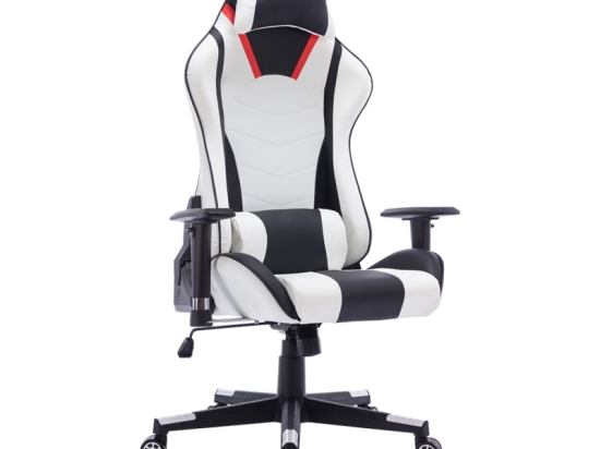 Καρέκλα γραφείου gaming Mazol pakoworld pu μαύρο-λευκό 66x56x135εκ