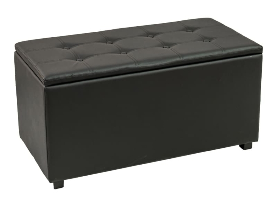Σκαμπό-μπαούλο Corben pakoworld pu μαύρο 86x43x45εκ