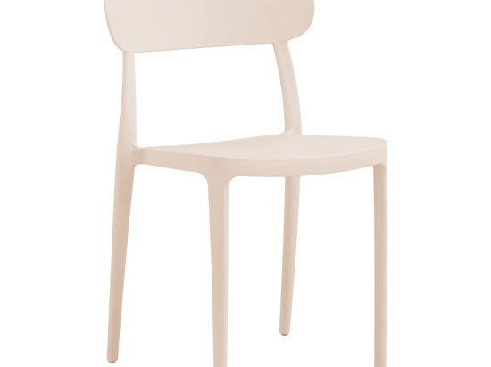 Καρέκλα Amvroan στοιβαζόμενη pakoworld με UV protection cappuccino pp 51x49x79.5εκ