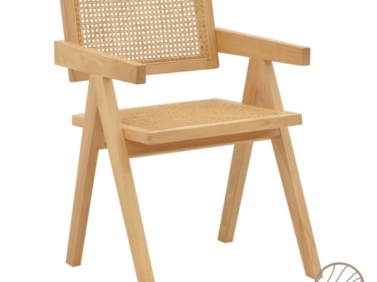 Πολυθρόνα Winslow pakoworld φυσικό rubberwood 52x59x79εκ