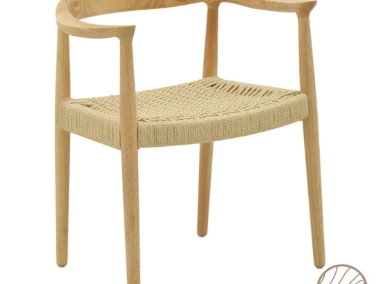 Πολυθρόνα Juvan pakoworld φυσικό rubberwood 64x53x77εκ