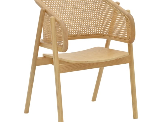 Πολυθρόνα Wenzy pakoworld φυσικό Rattan - μασίφ ξύλο toon 58x58x82εκ