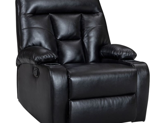 Πολυθρόνα relax Terpsi pakoworld μαύρο PU 80x94x102εκ