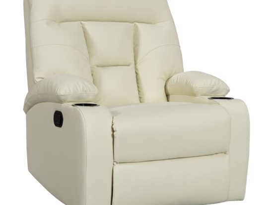 Πολυθρόνα relax Terpsi pakoworld κρεμ PU 80x94x100εκ