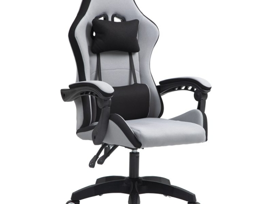 Καρέκλα γραφείου gaming Gline pakoworld μαύρο-γκρι ύφασμα μαύρο pp 60x59x118εκ