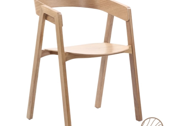 Πολυθρόνα Rayson pakoworld φυσικό δρυς ξύλο 54x56x78εκ