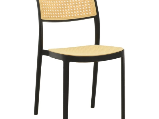 Καρέκλα Westley pakoworld pp φυσικό-μαύρο 55x47x81εκ