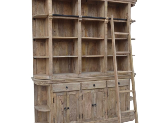 Βιβλιοθήκη Shelvy Inart sonoma μασίφ mango ξύλο 200x40x230εκ