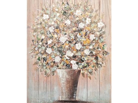 Πίνακας σε καμβά Flowerpot Inart 70x3x100εκ