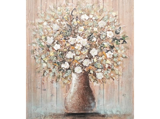 Πίνακας σε καμβά Flowerpot I Inart 70x3x100εκ