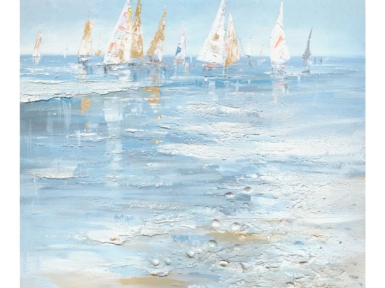 Πίνακας σε καμβά Watery I Inart 100x3x100εκ