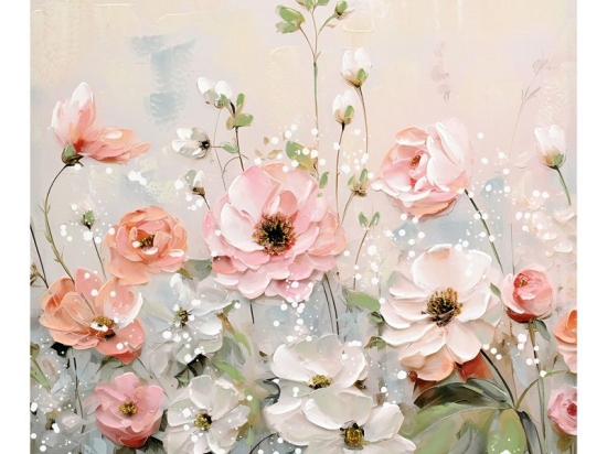 Πίνακας σε καμβά Rozy I Inart 80x3x80εκ