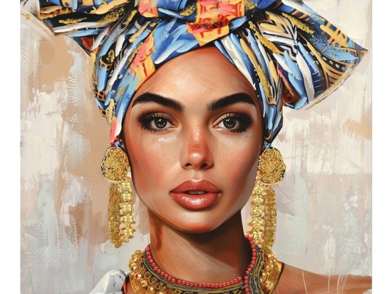 Πίνακας σε καμβά Turban Ι Inart 80x3x80εκ