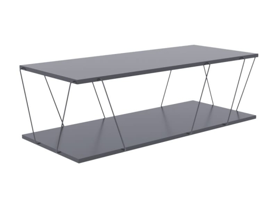 Tραπέζι σαλονιού Tars pakoworld γκρι-μαύρο 120x48x30εκ