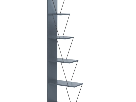 Βιβλιοθήκη Tars pakoworld γκρι-μαύρο 60x24x146.5εκ