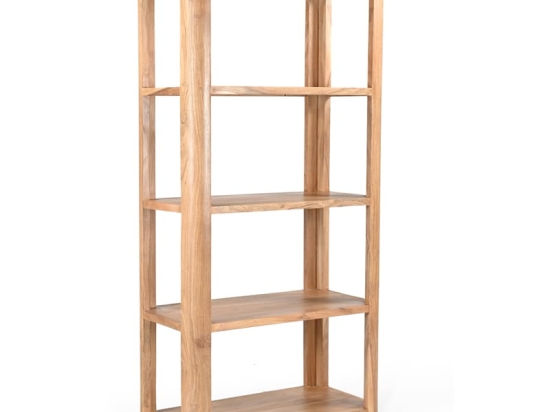 Βιβλιοθήκη Chapter Inart μασίφ ξύλο ακακίας 76x40.5x152εκ