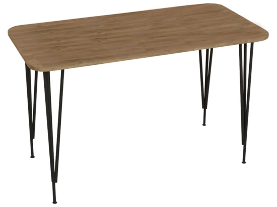 Τραπέζι Polkan pakoworld oak μελαμίνης-μαύρο μέταλλο 120x60x73εκ