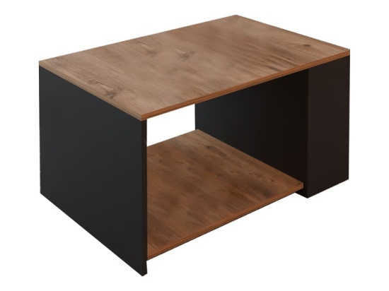 Τραπέζι σαλονιού Noil pakoworld oak-ανθρακί μελαμίνης 90x60x48εκ
