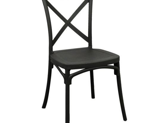 Καρέκλα Crossie pakoworld pp σε μαύρη απόχρωση 38x46.5x82εκ